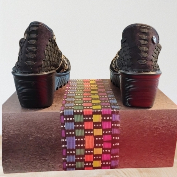 BERNIE MEV Woven Black and Bronze ,Women's Wedge - Picture 2 of 7